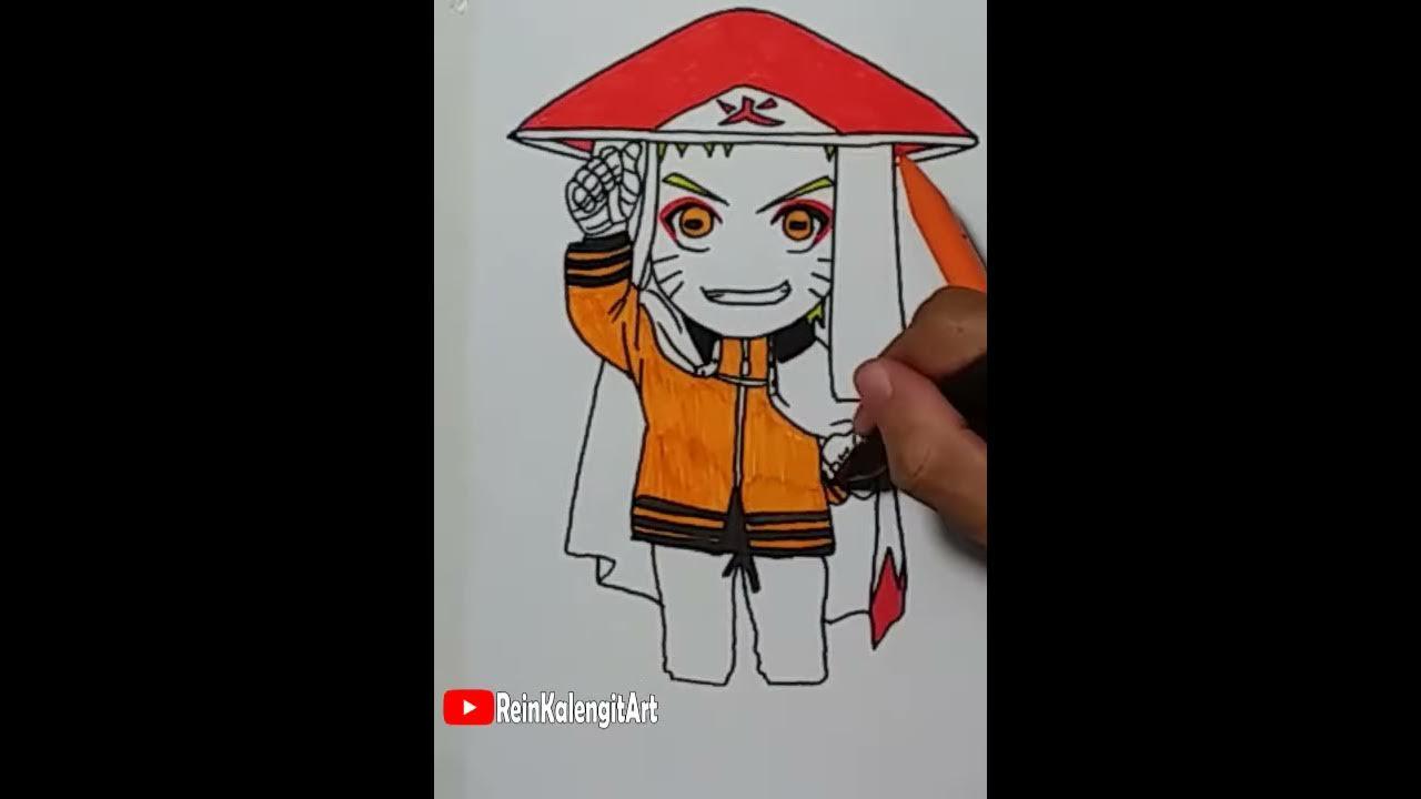 1 Menit # Shorts | Menggambar naruto hokage Chibi thumbnail