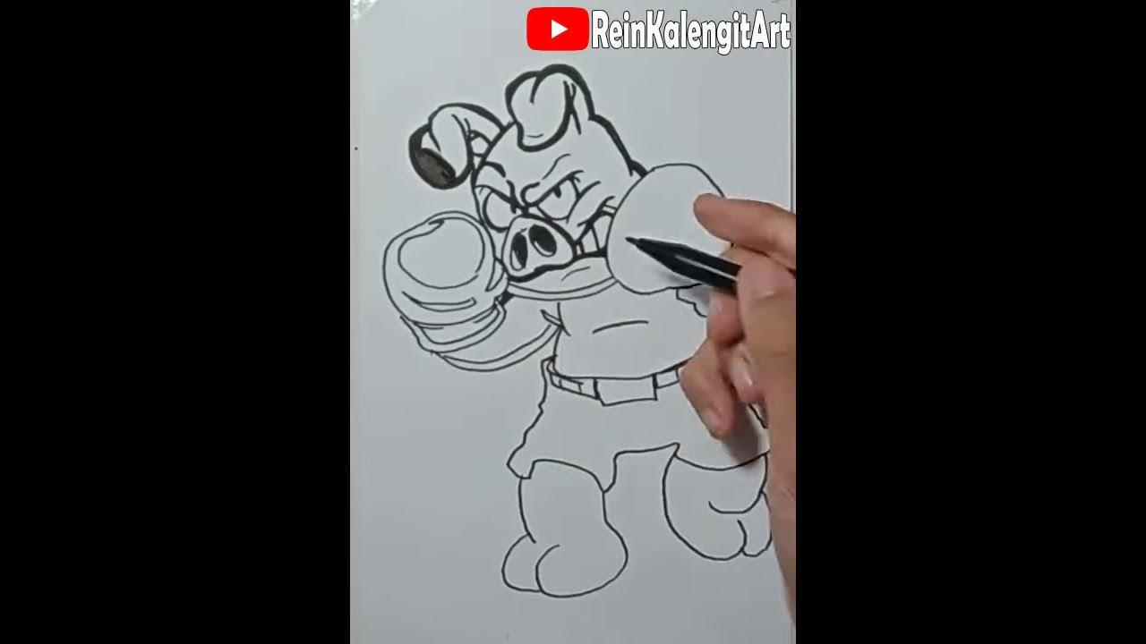 1 Menit #Shorts Menggambar Grafity Vector pig petinju thumbnail