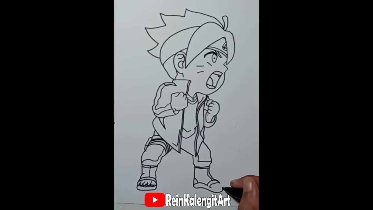 1 Menit #shorts Menggambar Uzumaki boruto chibi #Naruto thumbnail