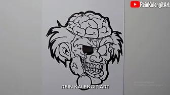 MENGGAMBAR GRAFITI VECTOR KARAKTER KEPALA ZOMBIE #1 #shorts thumbnail