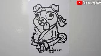 MENGGAMBAR GRAFITY VECTOR KARAKTER KARATE DOG #109 thumbnail