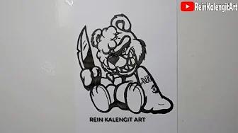 MENGGAMBAR GRAFITY VECTOR KARAKTER EVIL TEDDY BEAR #103 thumbnail