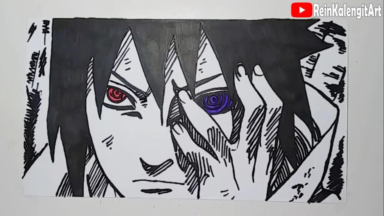 MENGGAMBAR UCHIHA SASUKE SARINGAN X RINNEGAN thumbnail