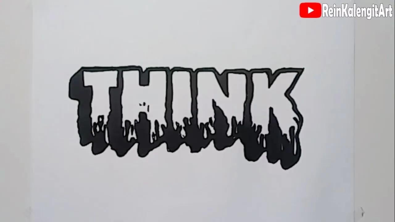 Menggambar Grafity Text THINK Simpel thumbnail