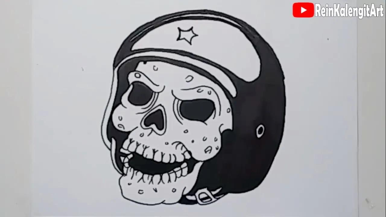 MENGGAMBAR GRAFITY VEKTOR KARAKTER TENGKORAK DENGAN HELM KECE #77 thumbnail