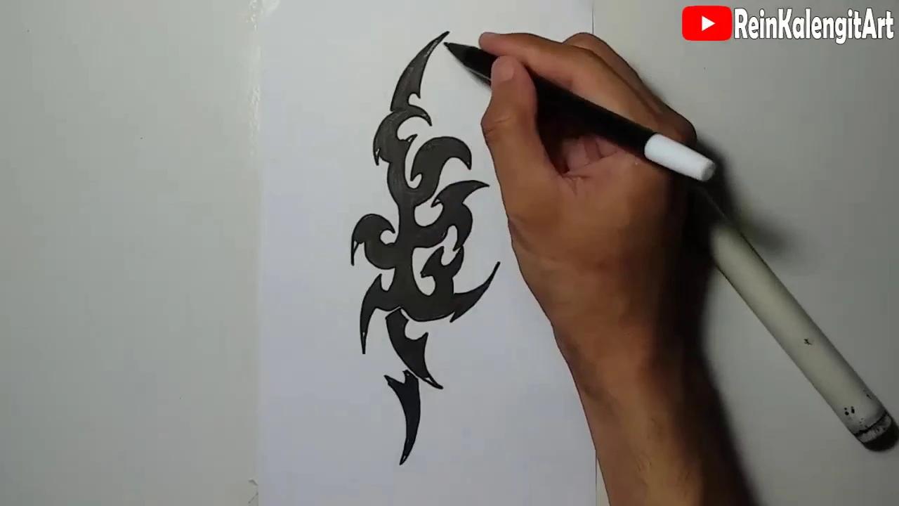 Menggambar Tatto Tribal #77 Simpel Dan Keren thumbnail