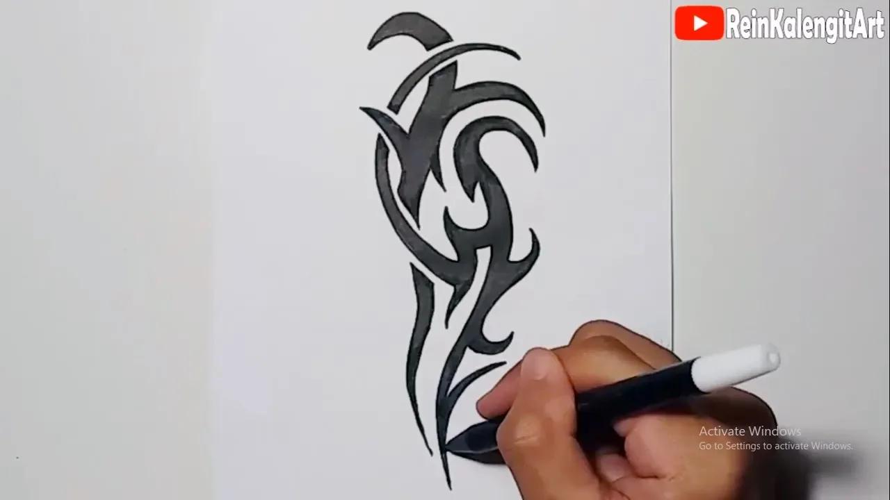 Menggambar Tatto Tribal #71 Simpel Dan Keren thumbnail