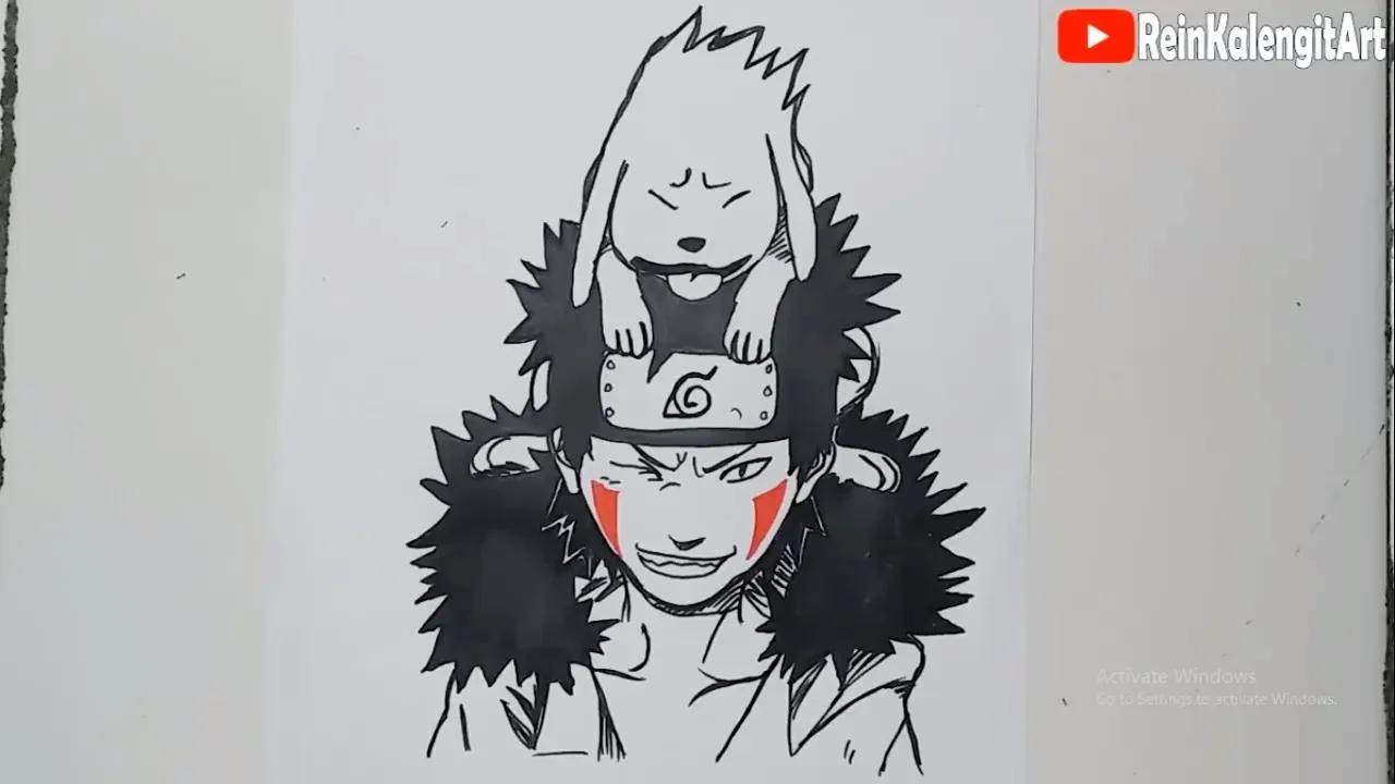 Menggambar Kiba Dan Akamaru Kecil keren thumbnail