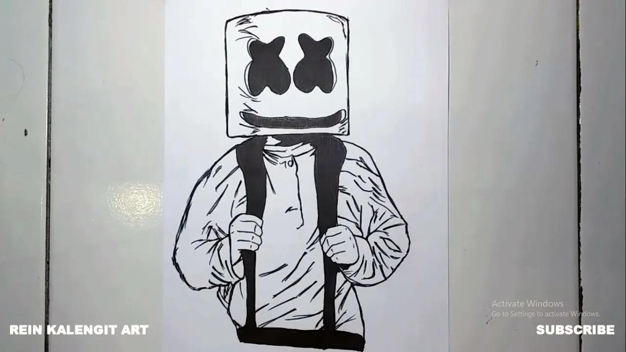 MENGGAMBAR DJ MARSHMELLO SANGTALAH MUDAH DAN KEREN #42 thumbnail