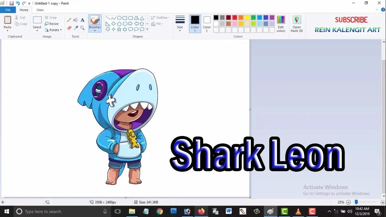 Menggambar Shark Leon Brawl Stars | MS Paint thumbnail