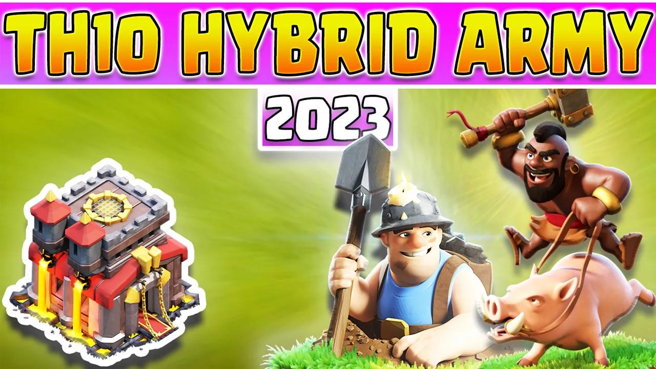 TH10 Queen Charge Hybrid Attack Strategy 2023 | Powerful Town Hall 10 Attack Strategy Guide | COC thumbnail