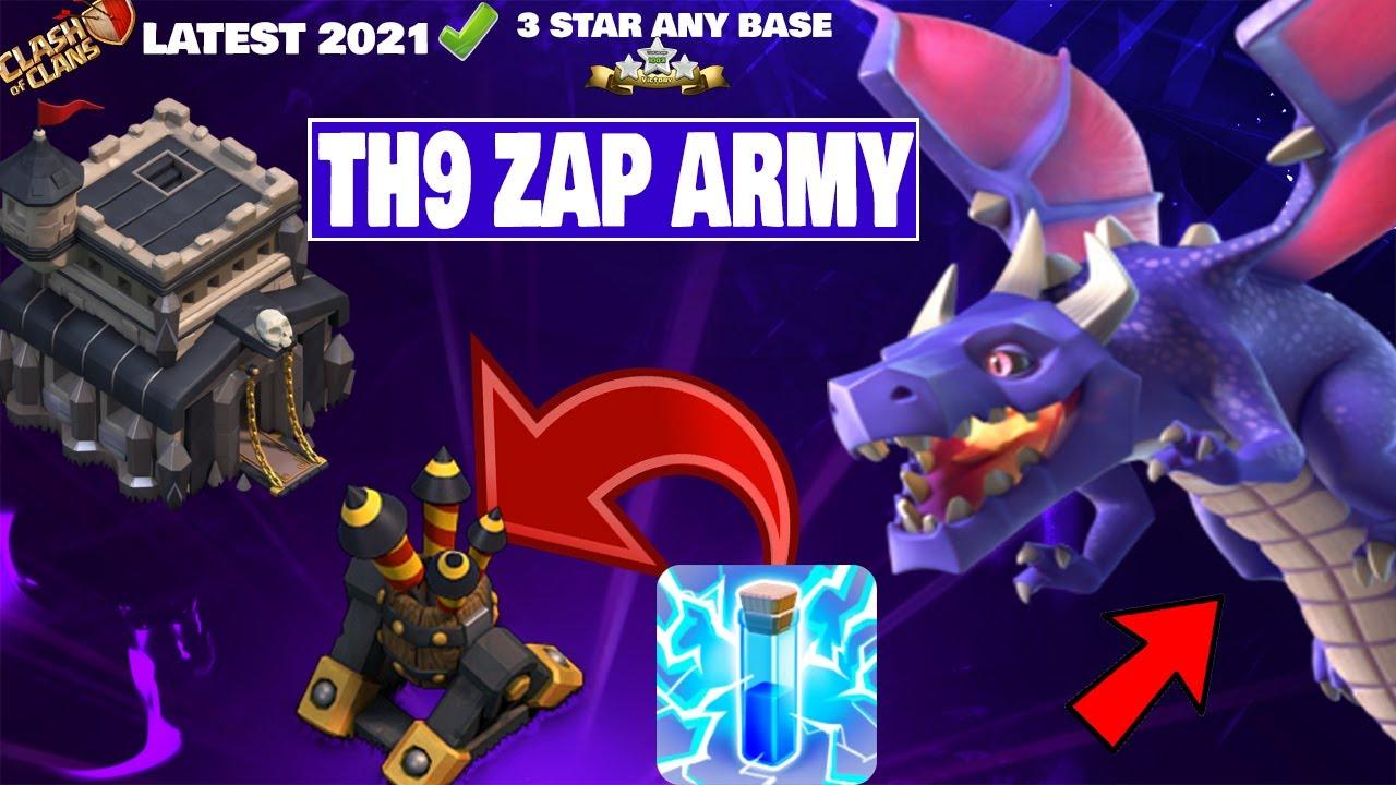 Town Hall 9 ZAP DRAGON ARMY 2021 | Best Farming/Pushing/War Strategy for TH9 | Shahzex | (COC) thumbnail