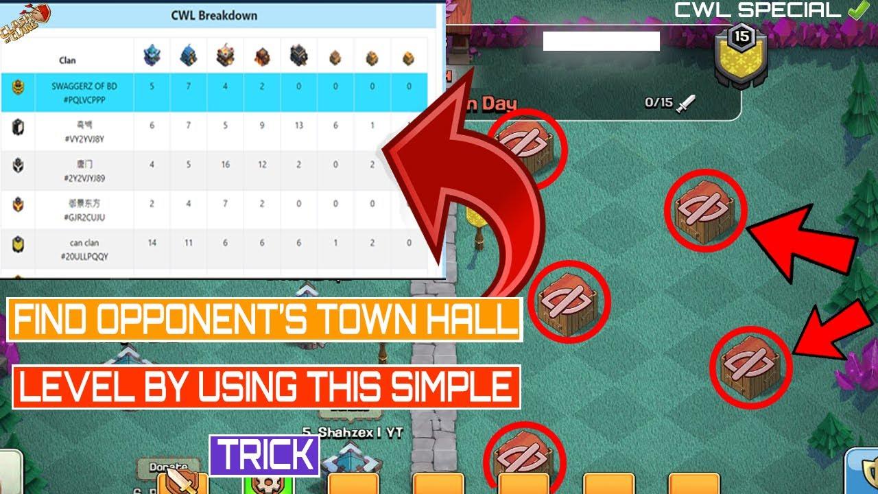 How To Find Your OPPONENT'S Town Hall LEVEL in CWL | WITH PROOF | Know which TH is in your OPPONENT! thumbnail