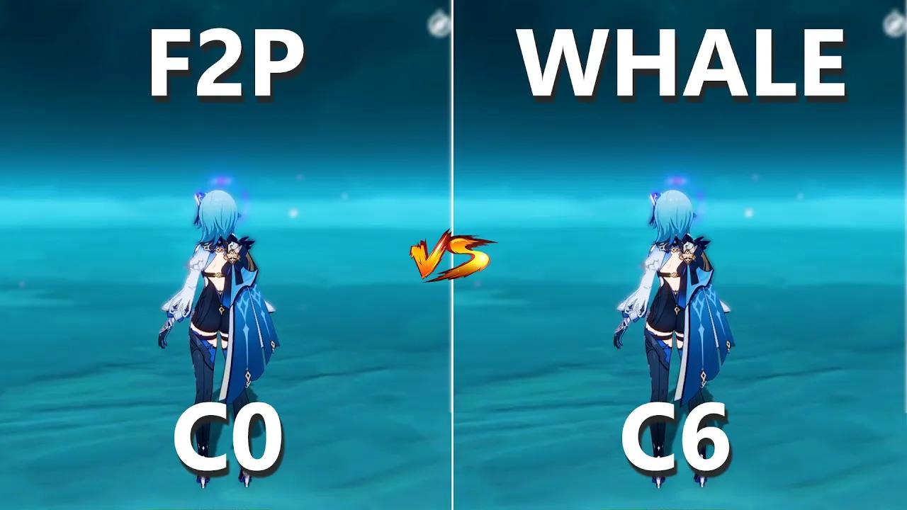 Whale vs F2P EULA!! C0 vs C6 Eula !! Genshin impact || Gameplay COMPARISON!!! thumbnail