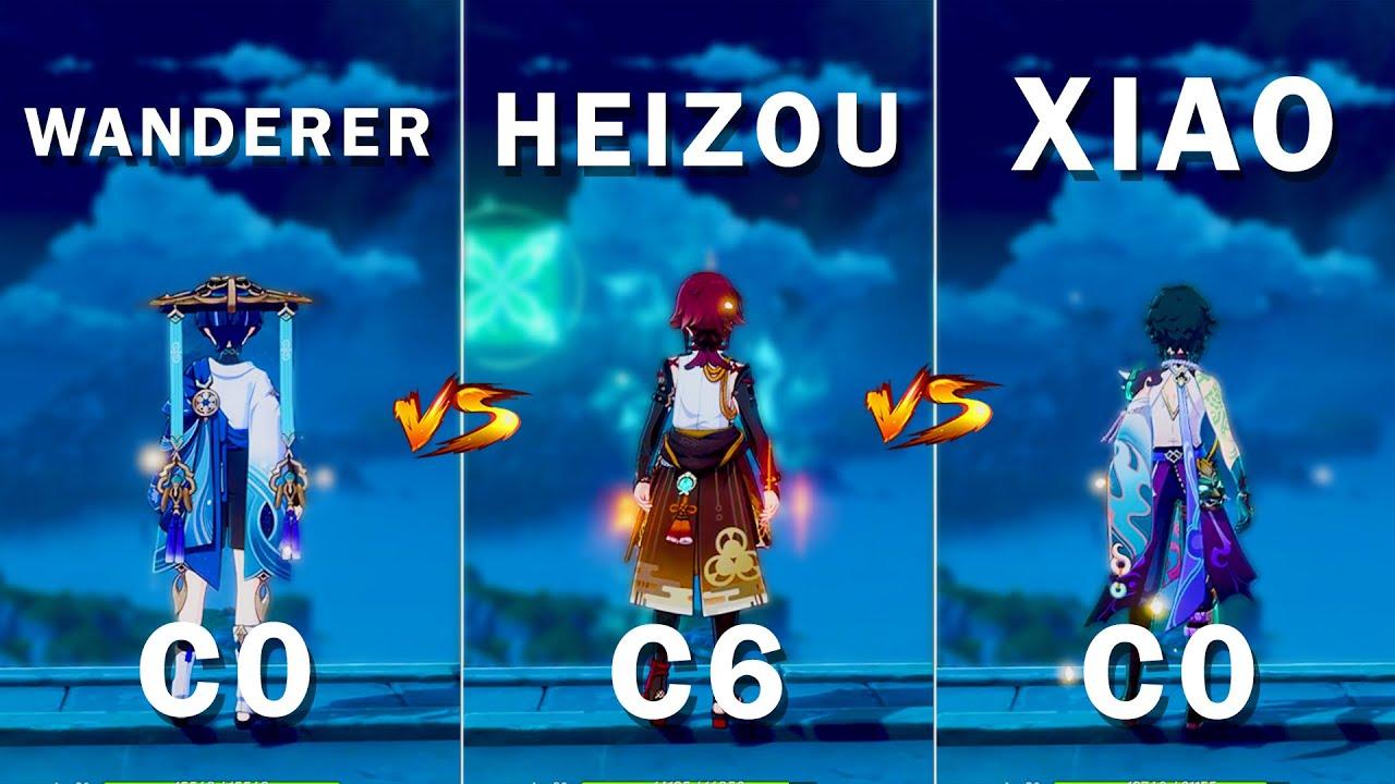 Wanderer vs Heizou vs Xiao!! Who is the Best DPS ?? DPS Gameplay Comparison !! thumbnail