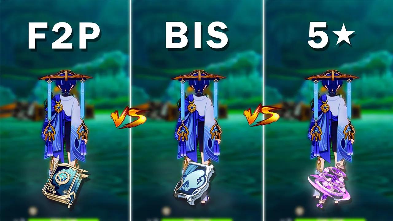 What weapon is best for Wanderer ?? F2P vs BIS vs 5 Star Weapon gameplay comparison !! thumbnail