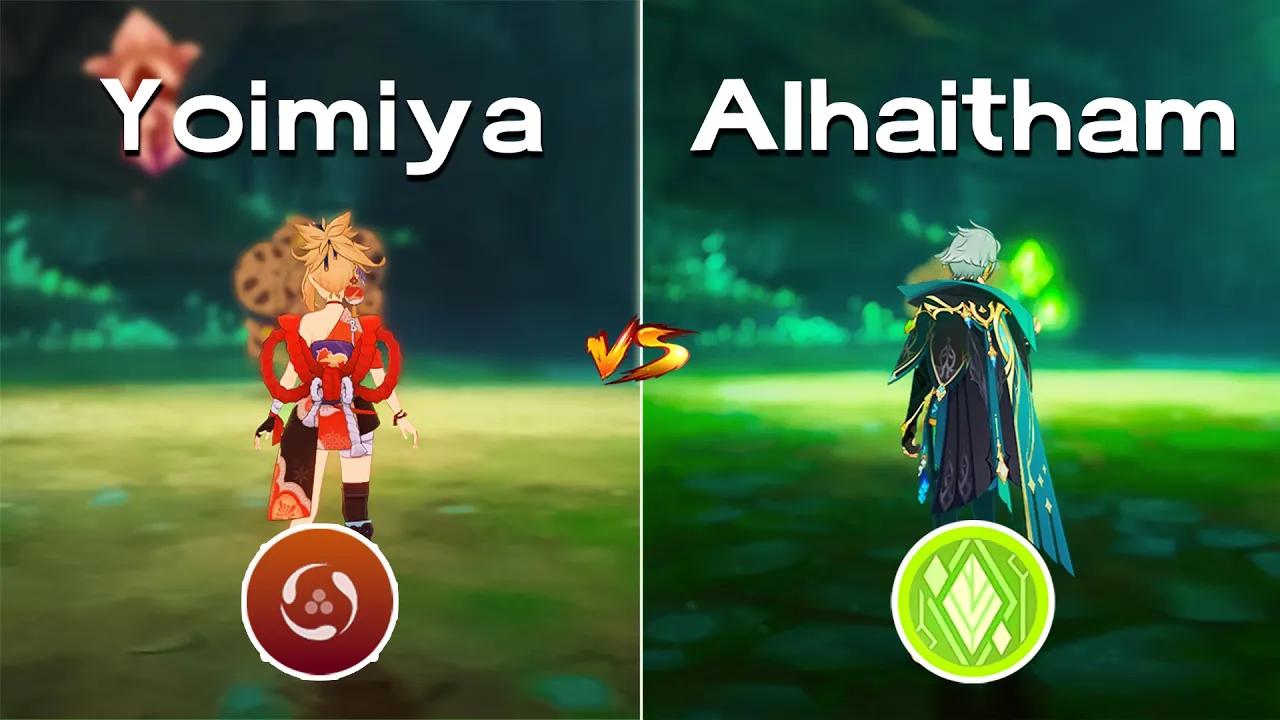 Yoimiya vs Alhaitham !! Who is the best DPS?? gameplay comparison [ Genshin Impact ] thumbnail