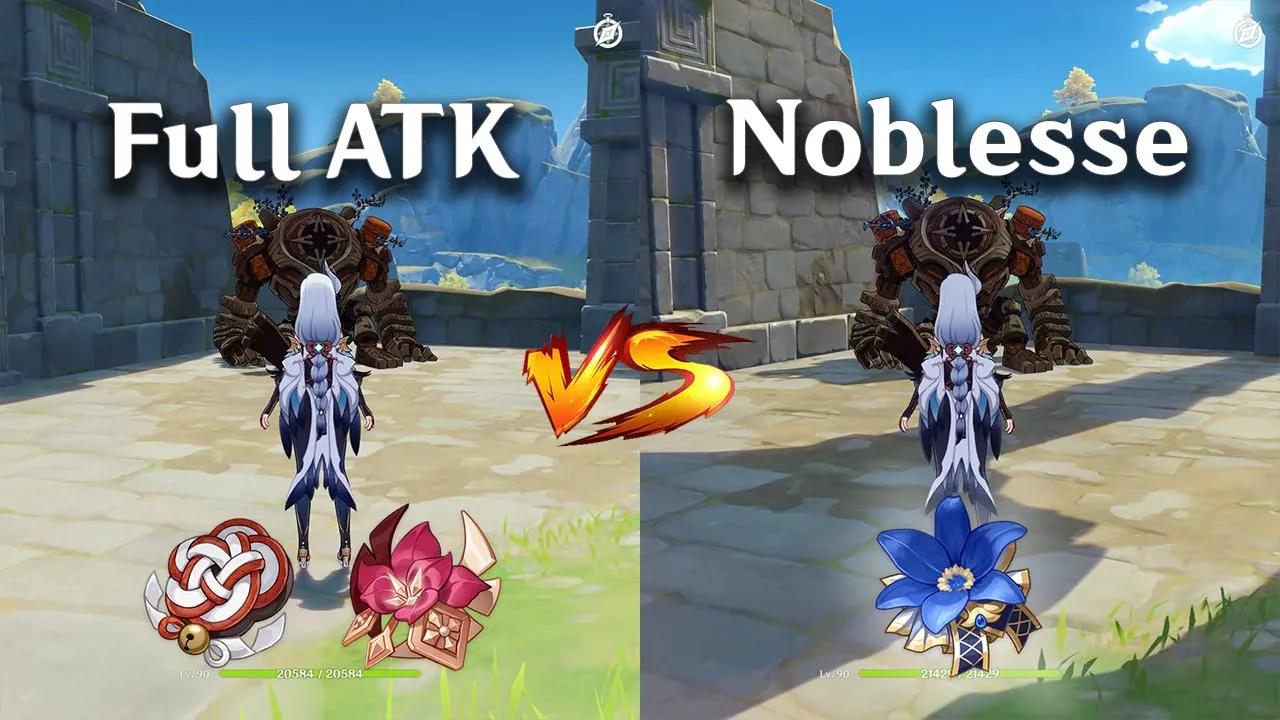 Best Artifacts for Shenhe!! Full ATK Build vs Noblesse!! which is the best? Gameplay COMPARISON!!! thumbnail