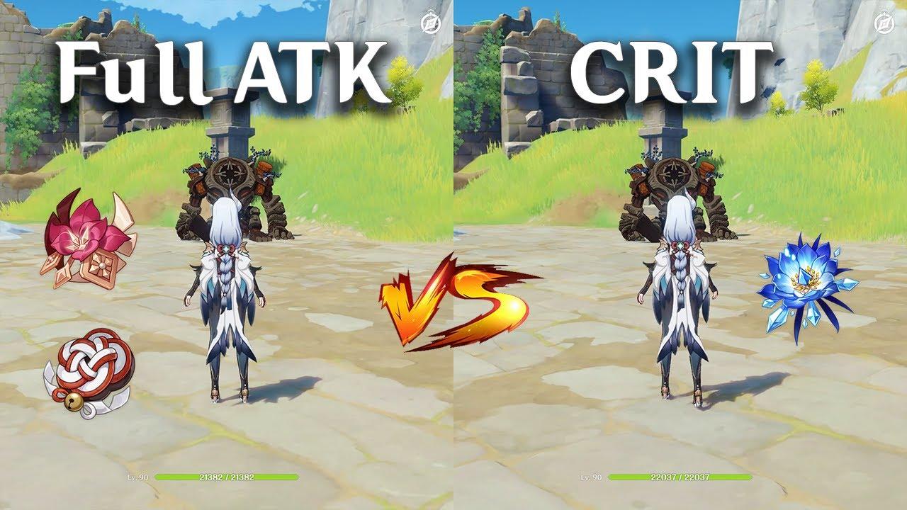 Shenhe Full ATK Build vs CRIT Build!! which is the best? Gameplay COMPARISON!!! thumbnail