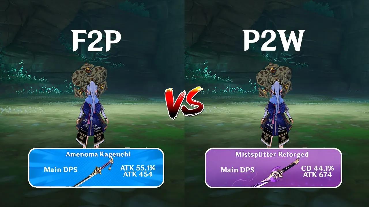 Ayaka Weapon Comparison!! Mistsplitter Reforged vs Amenoma Kageuchi!! DMG COMPARISON! thumbnail