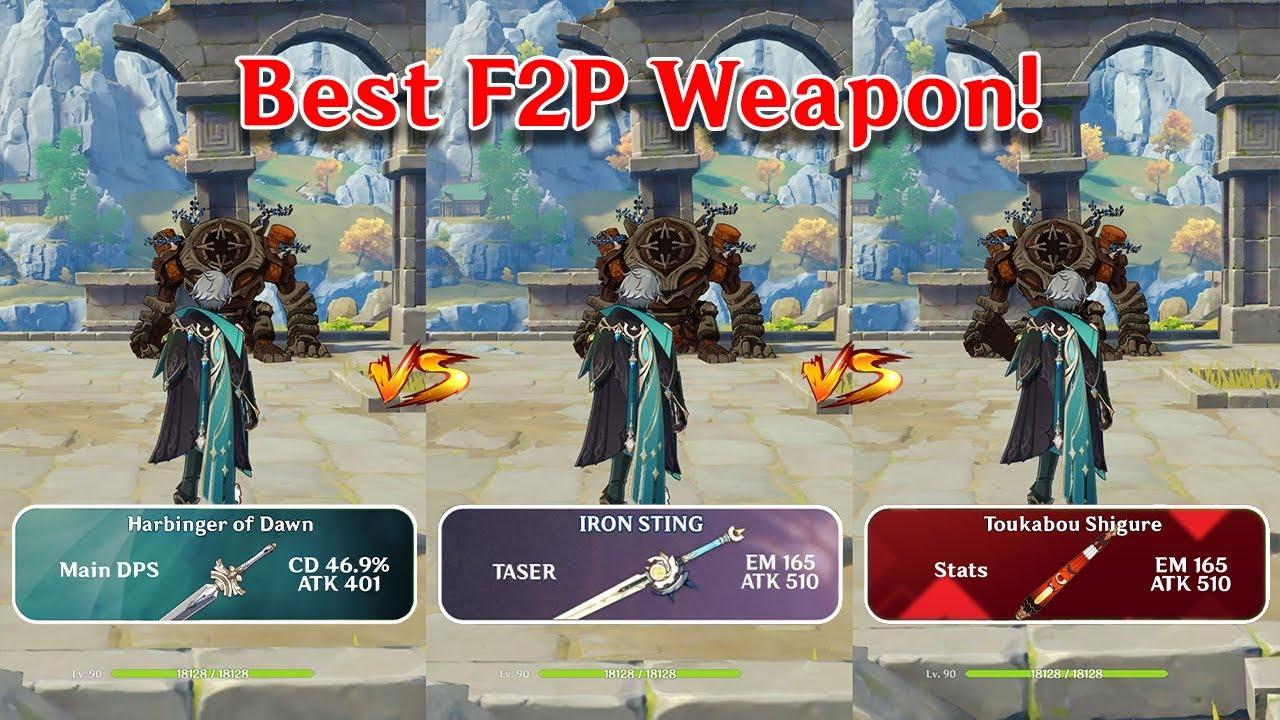 Alhaitham's Best F2P WEAPON!! Harbinger or Toukabou Shigure?? DMG comparison gameplay!! thumbnail