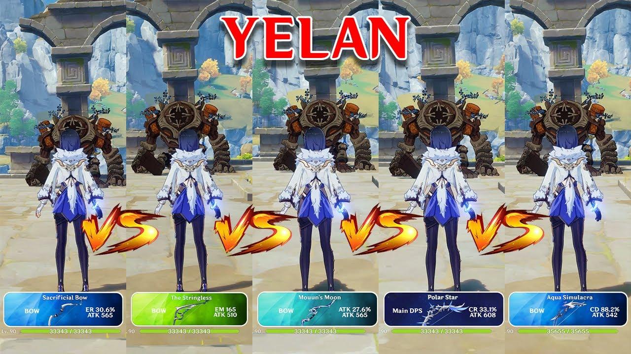 Best weapon for Yelan ?? Aqua Simulacra vs ALL Weapons DMG COMPARISON!!! thumbnail