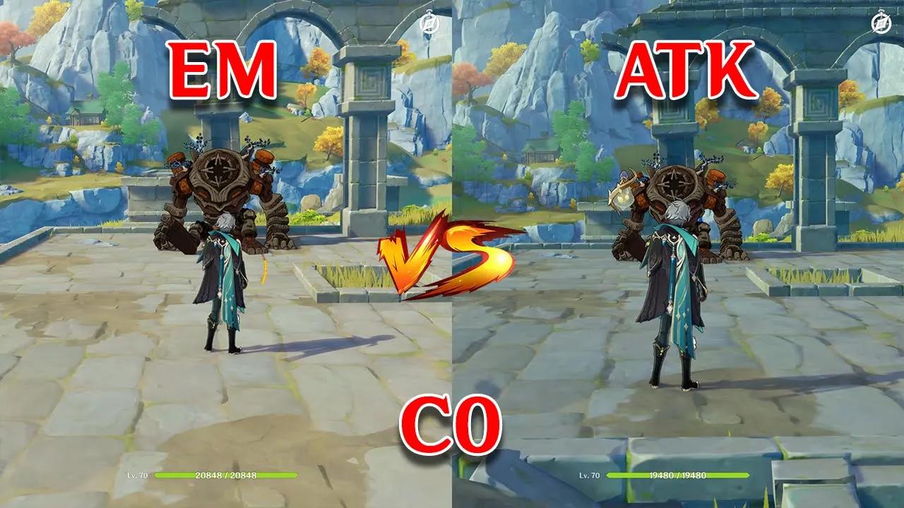 C0 Alhaitham EM Sands vs ATK Sands!! which is the best? Gameplay COMPARISON!!! thumbnail