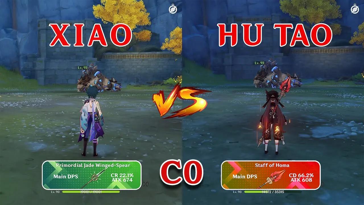 Xiao vs HuTao !! who is the best DPS?? gameplay comparison!! Genshin Impact thumbnail