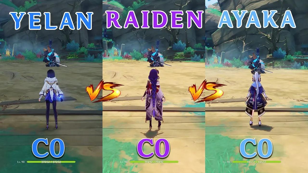 Yelan vs Raiden vs Ayaka!! Who is the best DPS?? Team comp GAMEPLAY COMPARISON!! thumbnail