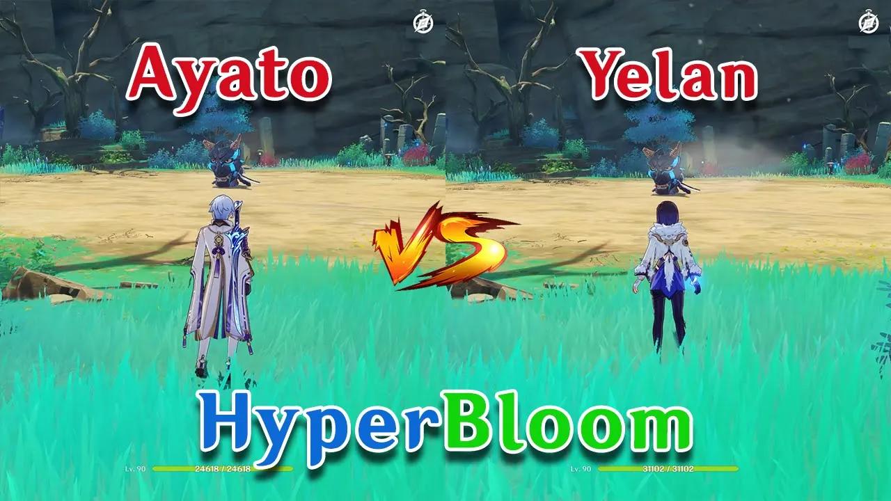 Ayato Hyperbloom vs Yelan Hyperbloom!! who is the best?? gameplay comparison!! thumbnail