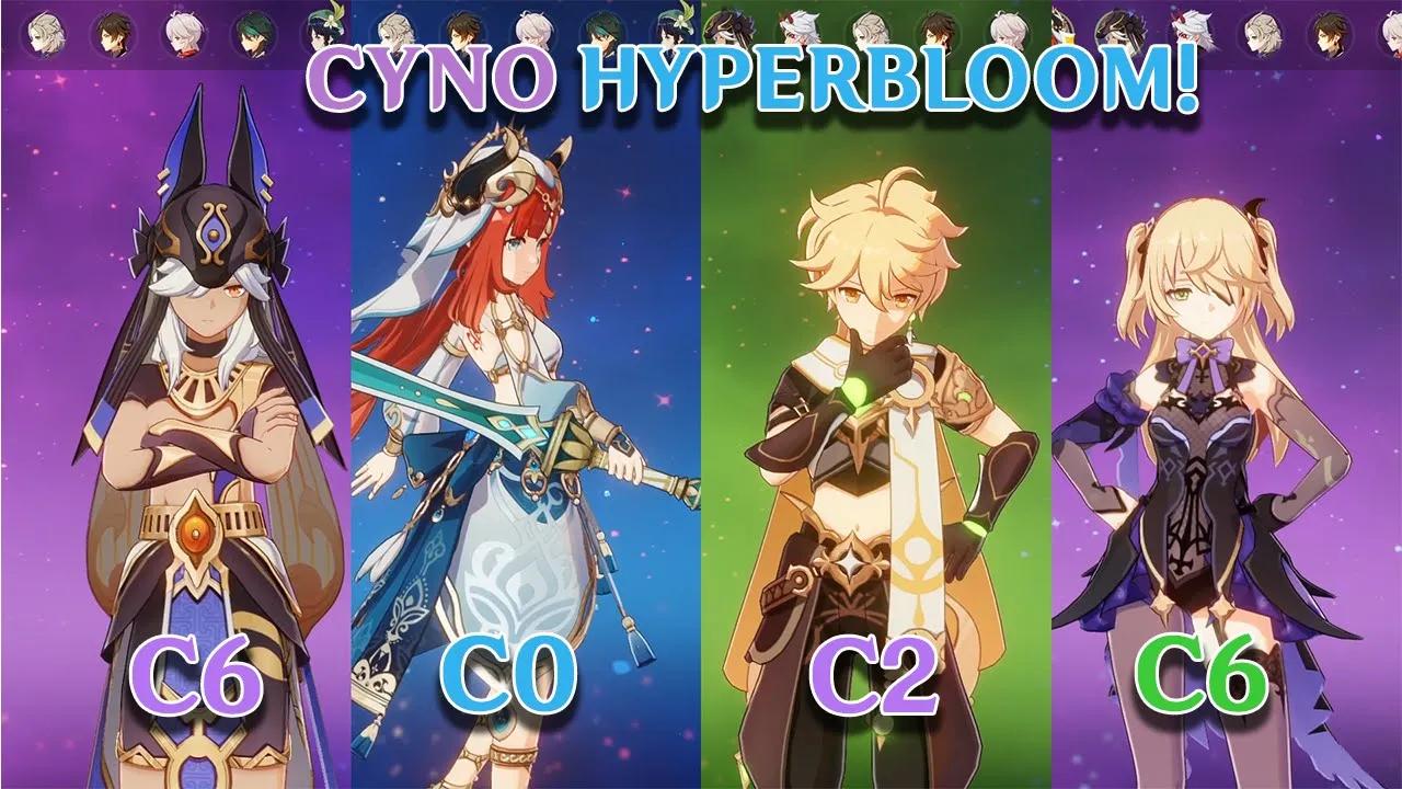 CYNO and NILOU, Fischl, Dendro Traveler Team Comp HYPERBLOOM!! Gameplay thumbnail