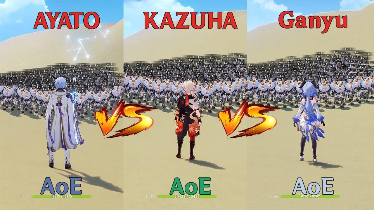 Ganyu vs Ayato vs Kazuha! Who is the best? BURST COMPARISON! thumbnail