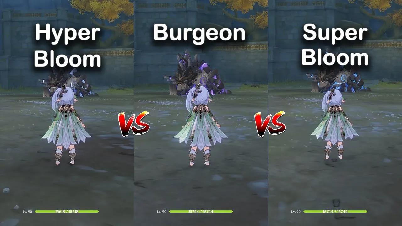 Nahida - HyperBloom vs Burgeon vs SuperBloom ! what is the Best ? [ Genshin Impact ] thumbnail