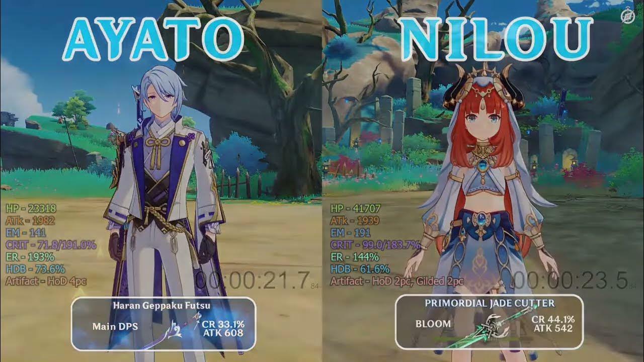 Ayato vs Nilou!! Who is the best? GAMEPLAY COMPARISON!! thumbnail