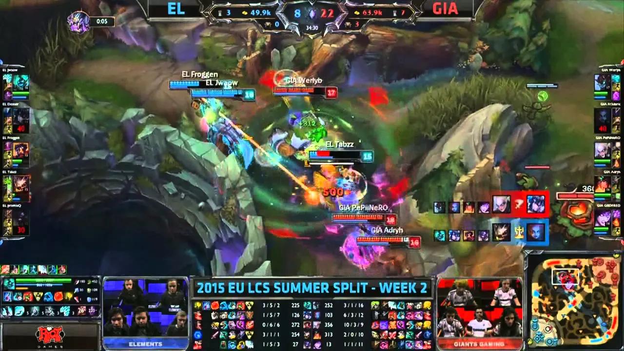 EL vs GIA EU LCS Championship series Summer Split 2015 W2D1 Elements vs Giants Gaming Game Highlight thumbnail