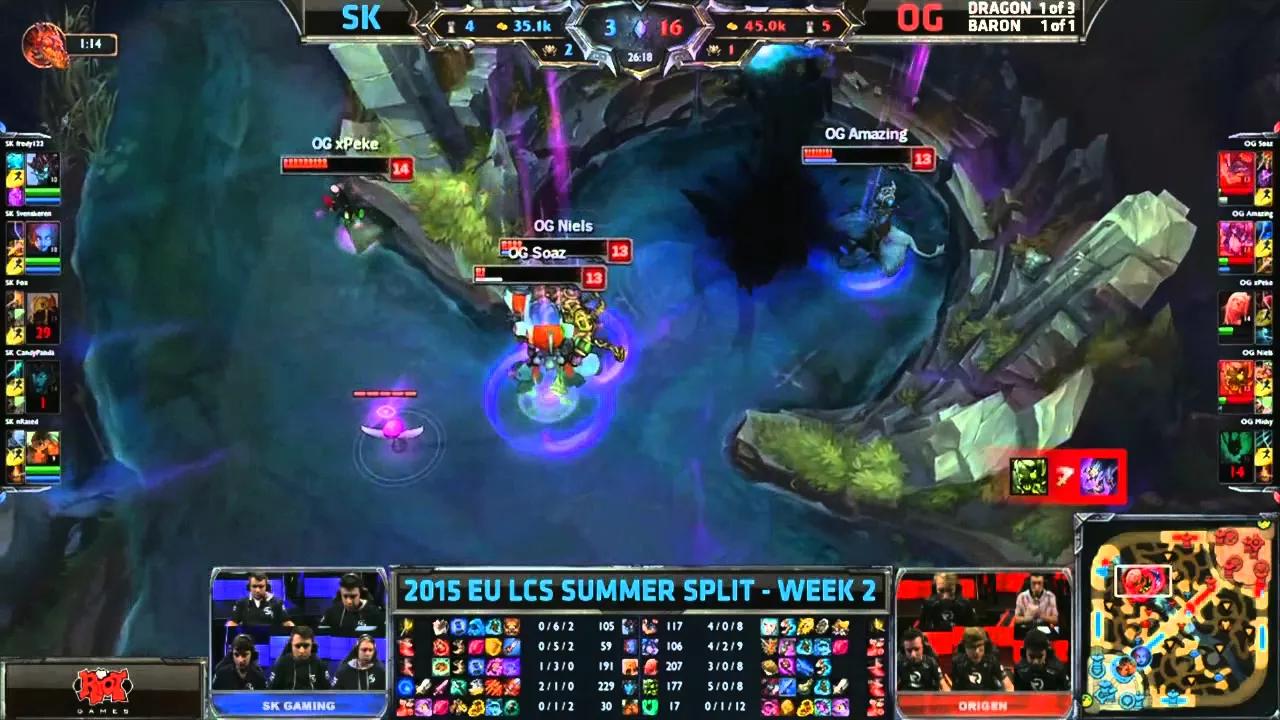 SK vs OG EU LCS Championship series Summer Split 2015 W2D1 SK Gaming vs Origen Highlights thumbnail