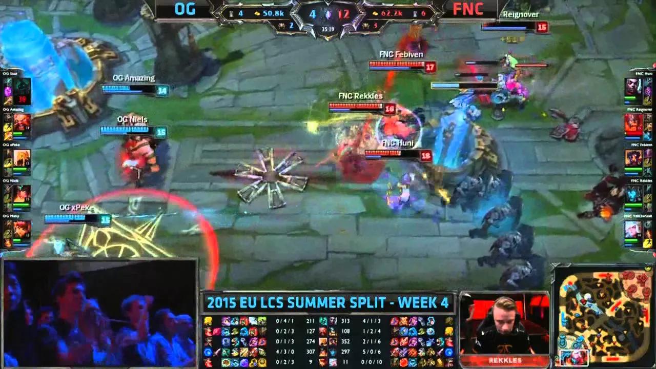 OG vs FNC EU LCS Championship series Summer Split 2015 W4D1 Origen vs Fnatic Game Highlights thumbnail