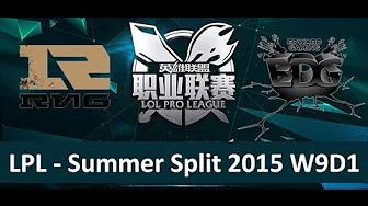 RNG vs EDG Tencent LPL Summer Split 2015 W9D1 Royal Never Give Up vs Edward Gaming Game 1 Highlights thumbnail