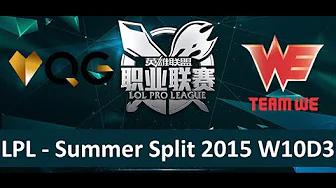 QG vs WE Tencent LPL Summer Split 2015 W10D3 Qiao Gu vs Team WE Game 1 highlights thumbnail