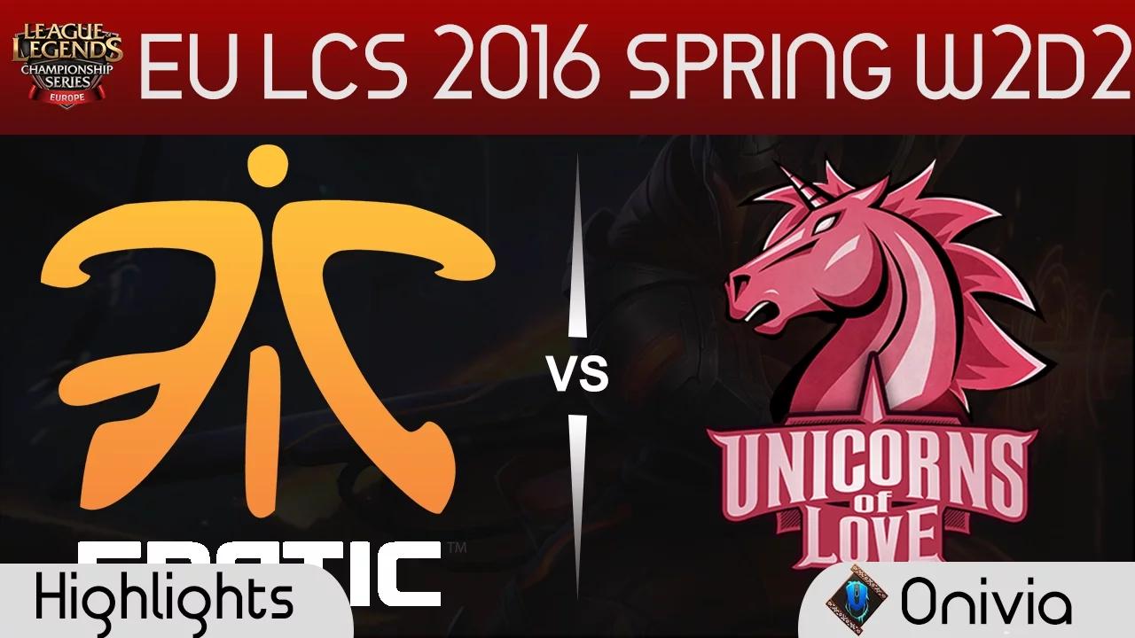 FNC vs UOL Game highlights EU LCS Spring 2016 W2D2 Fnatic vs Unicorns of Love thumbnail