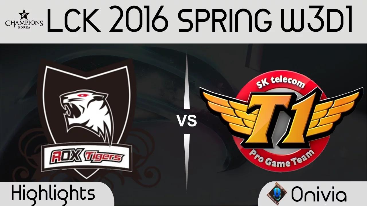 ROX vs SKT Game 1 Highlights LCK Champions 2016 Spring W3D1 ROX Tigers vs SK Telecom T1 thumbnail