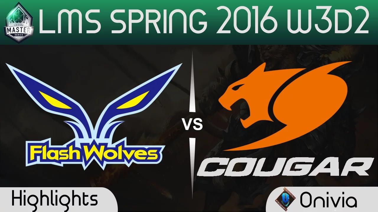 FW vs CGE Game 1 Highlights LMS Spring 2016 W3D2 Flash Wolves vs Cougar Esports thumbnail