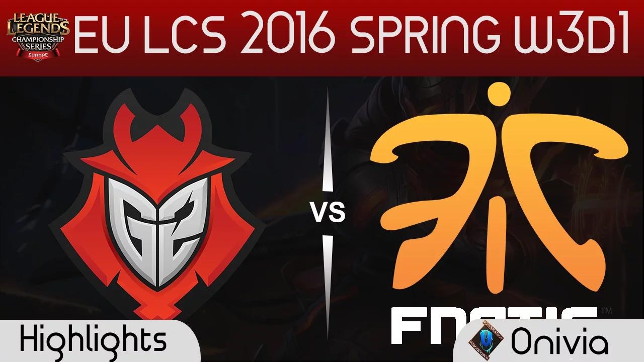 G2 vs FNC highlights EU LCS Spring 2016 W3D1 G2 Esports vs Fnatic thumbnail