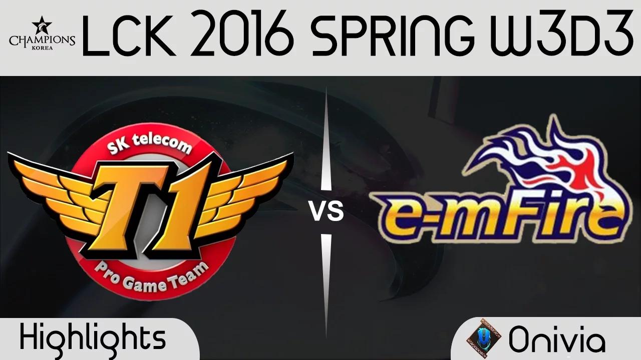 SKT vs EMF Game 2 Highlights LCK Champions 2016 Spring W3D3 SK Telecom T1 vs E mFire thumbnail