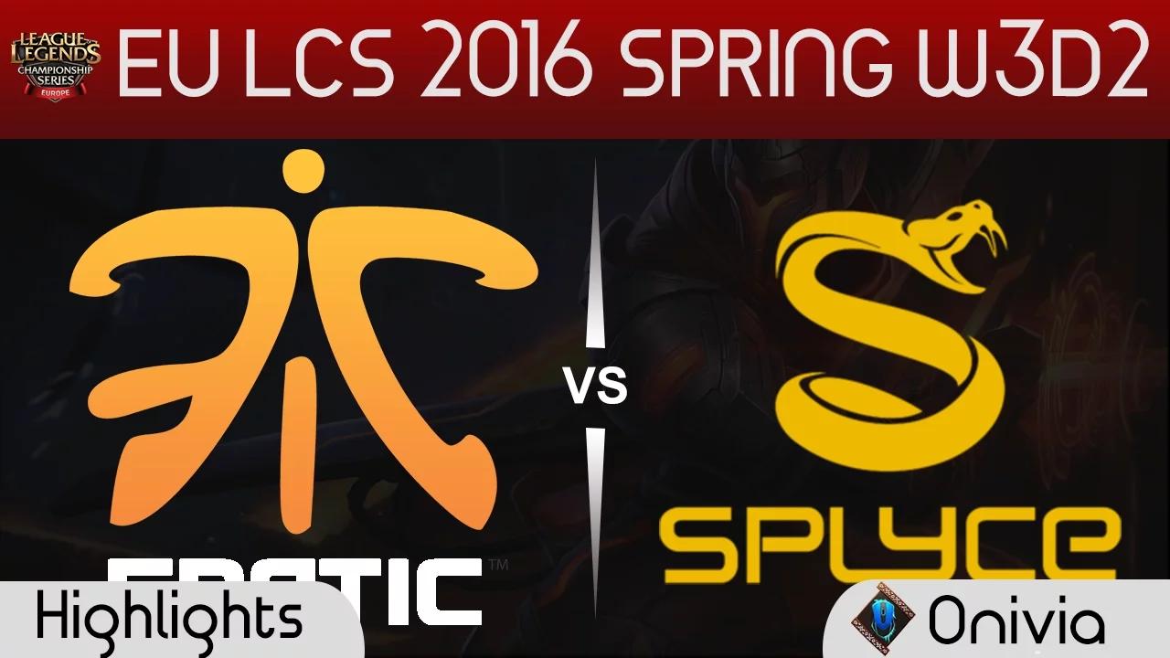 FNC vs SPY highlights EU LCS Spring 2016 W3D2 Fnatic vs Splyce thumbnail