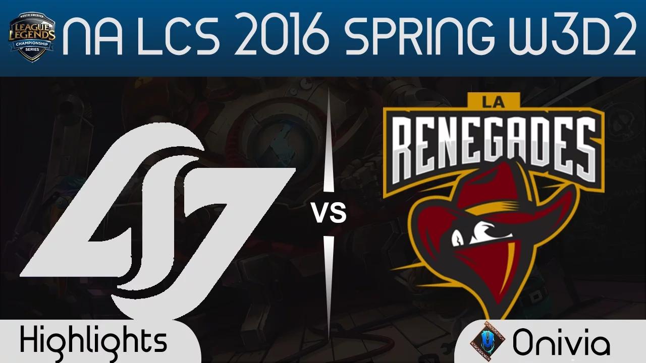 CLG vs REN highlights NA LCS Spring 2016 W3D2 Counter Logic Gaming vs Renegades thumbnail