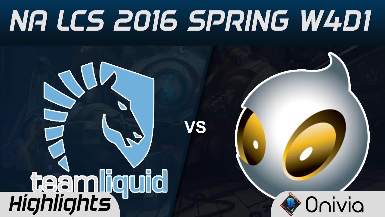 TL vs DIG highlights NA LCS Spring 2a016 W4D1 Team Liquid vs Team Dinitas thumbnail