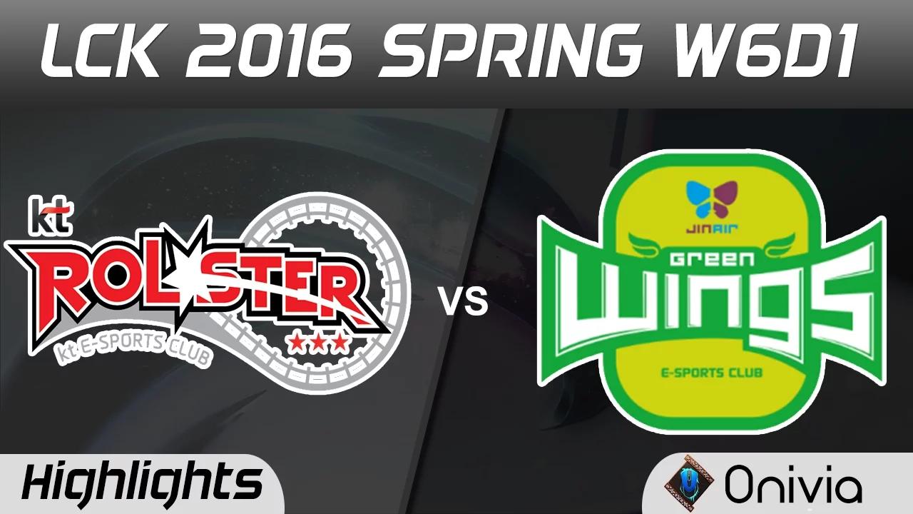 KT vs JAG Game 1 Highlights LCK Champions 2016 Spring W6D1 KT Rollster vs JinAir Green Wings thumbnail