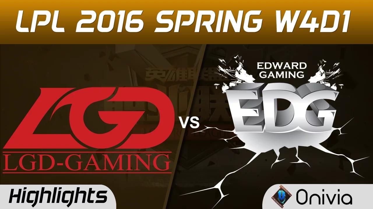 LGD vs EDG highlights Game 2 Tencent LPL LoL Pro League 2016 W4D1 LGD Gaming vs Edward Gaming thumbnail