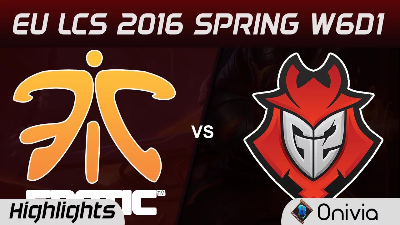 FNC vs G2 highlights EU LCS Spring 2016 W6D1 Fnatic vs G2 Esports thumbnail